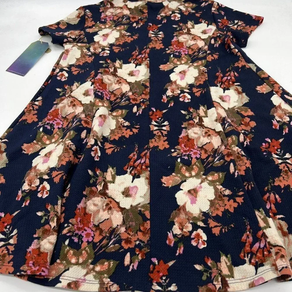Show Me Your Mumu Women’s Small Navy Blue Floral Spring Short Sleeve Dress NWT